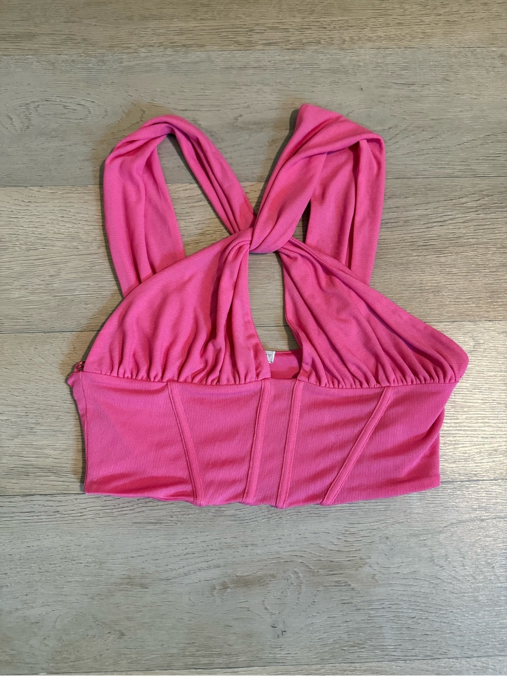 Zara Women’s Pink Criss Cross Crop Top - M